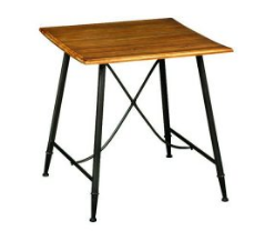 Industrial Square Shape Wooden Top Metal Leg Dining Table